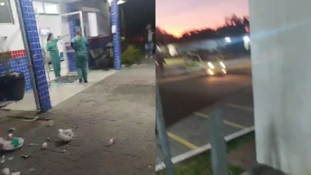 Motorista destrói hospital, capota carro e tenta atacar policiais