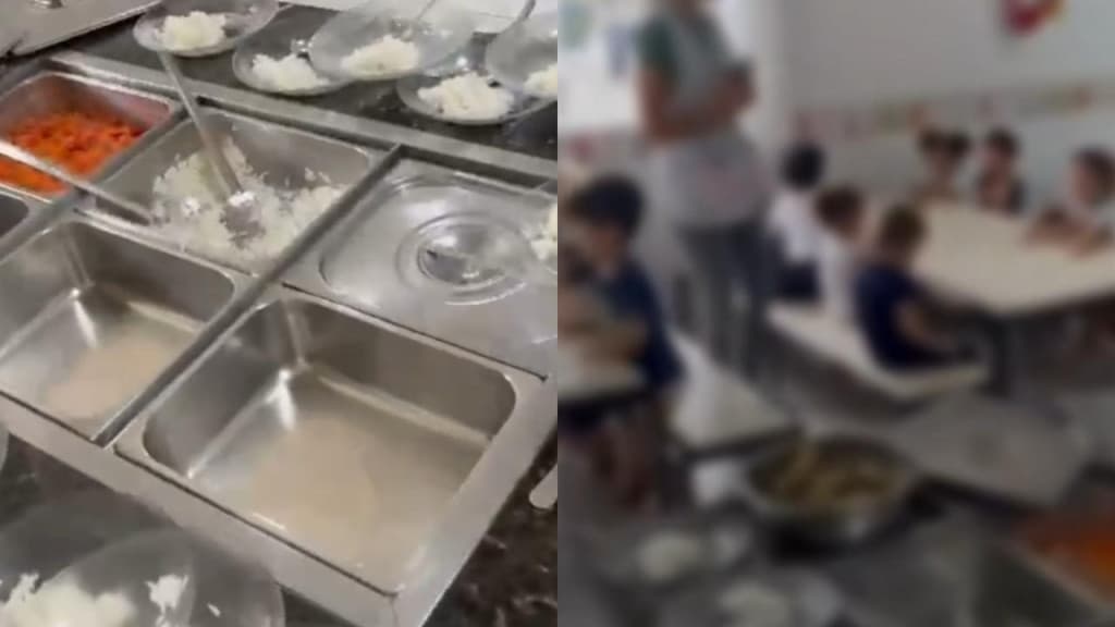 Vídeo mostra crianças almoçando “só arroz” na merenda em creche de Itajaí