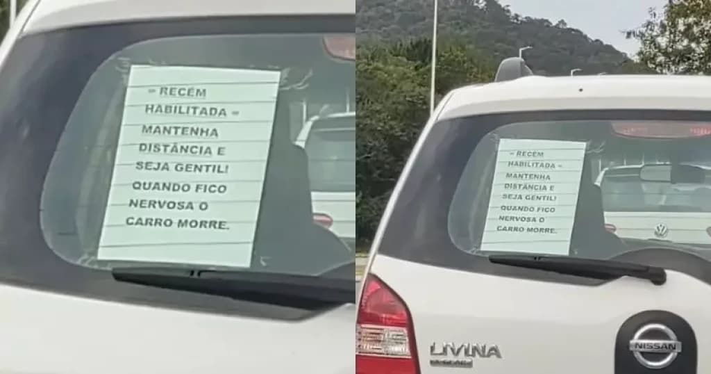 Placa de motorista recém-habilitada viraliza em Balneário Camboriú