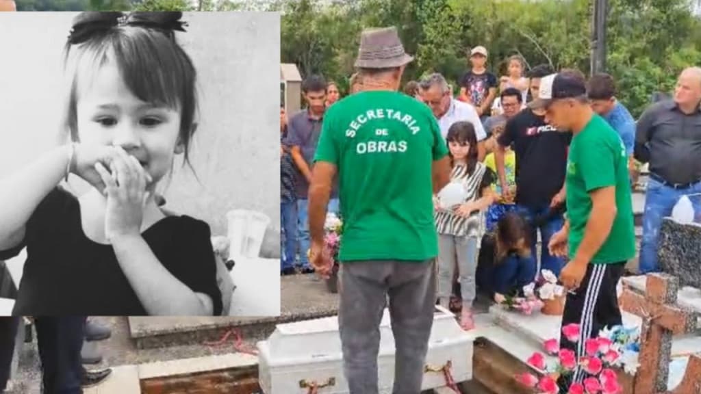 Despedida de menina morta por mãe e padrasto gera comoção entre familiares e amigos