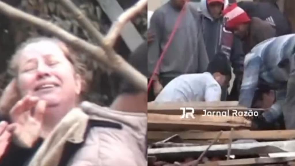 “Nós não merecemos isso não”: mulher grita por socorro após igreja desabar no RS