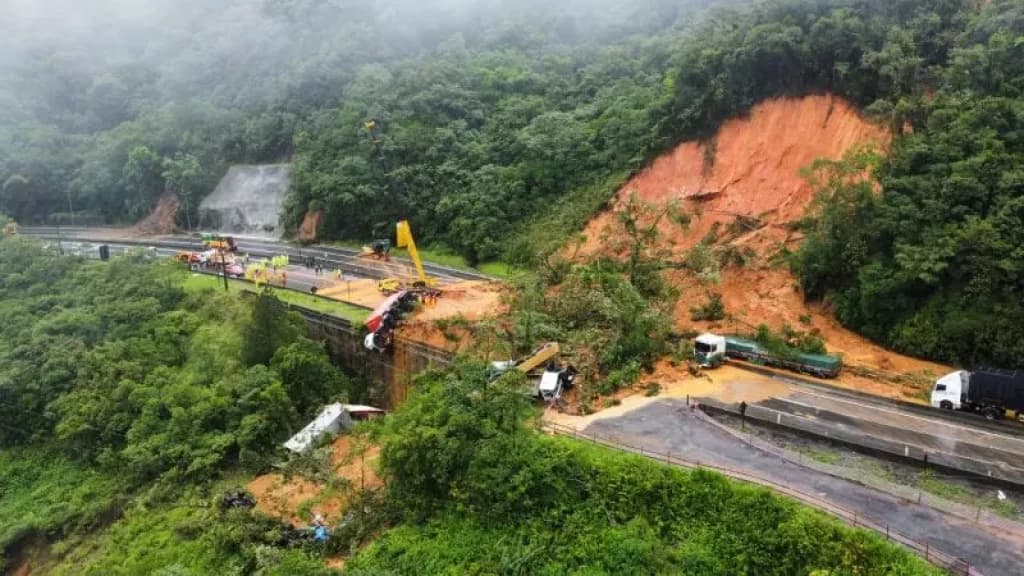 BR-376 entre PR e SC será novamente bloqueada devido a fortes chuvas