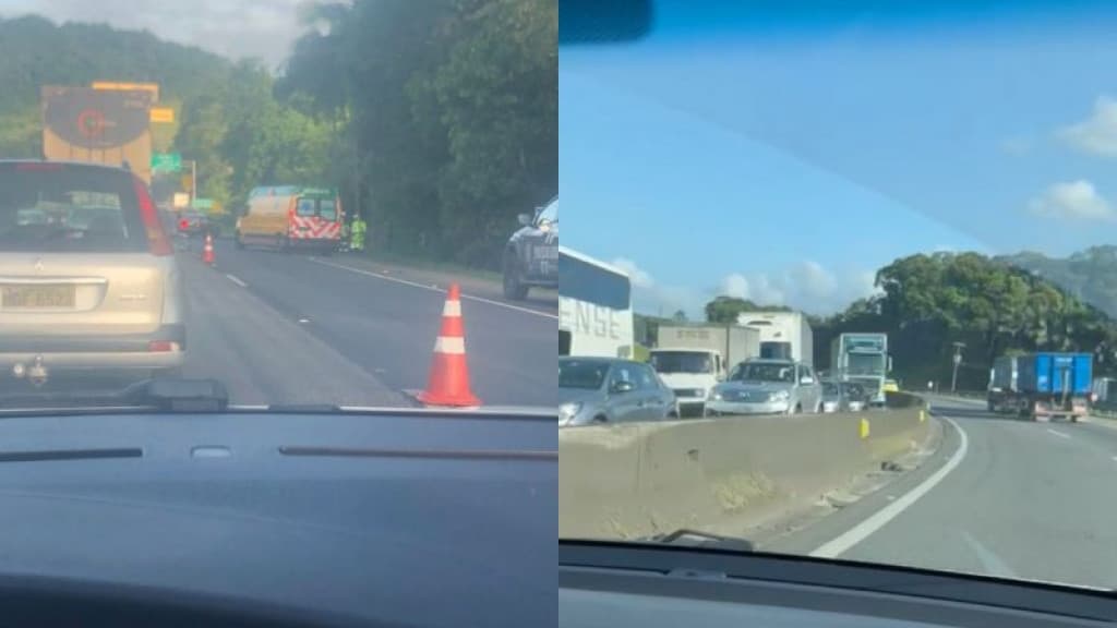 Acidente com morte de ciclista provoca longas filas na BR-101