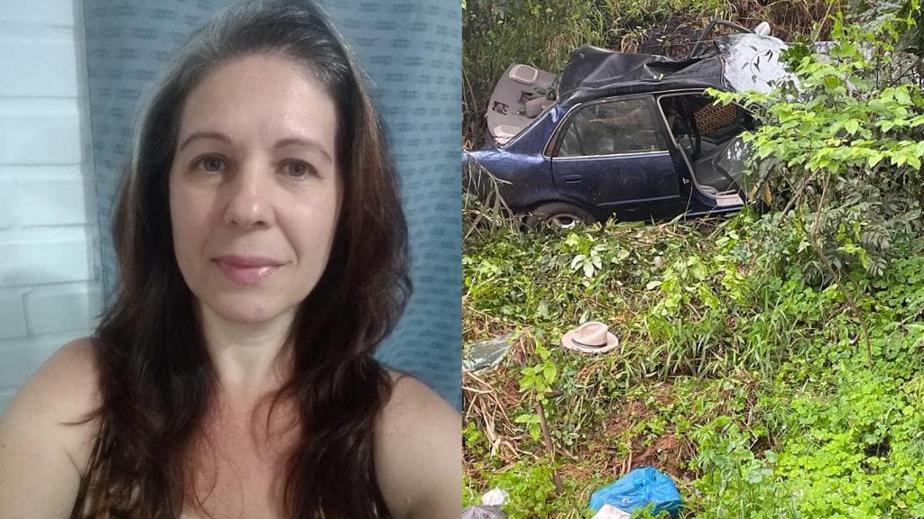 Mulher morre após carro capotar e cair em ribanceira na BR-282, em SC