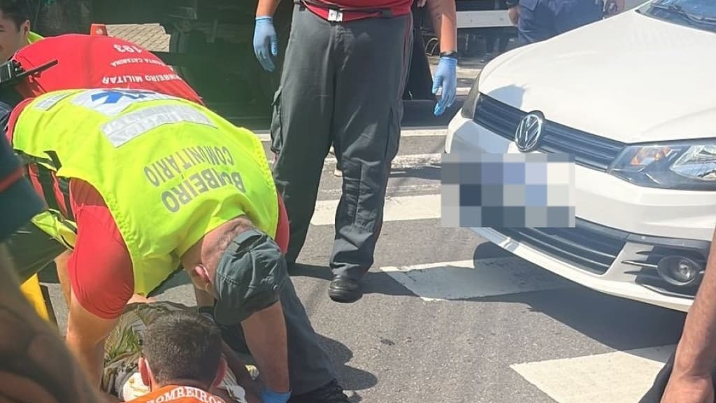 Grávida é atropelada em faixa de pedestres de Tijucas