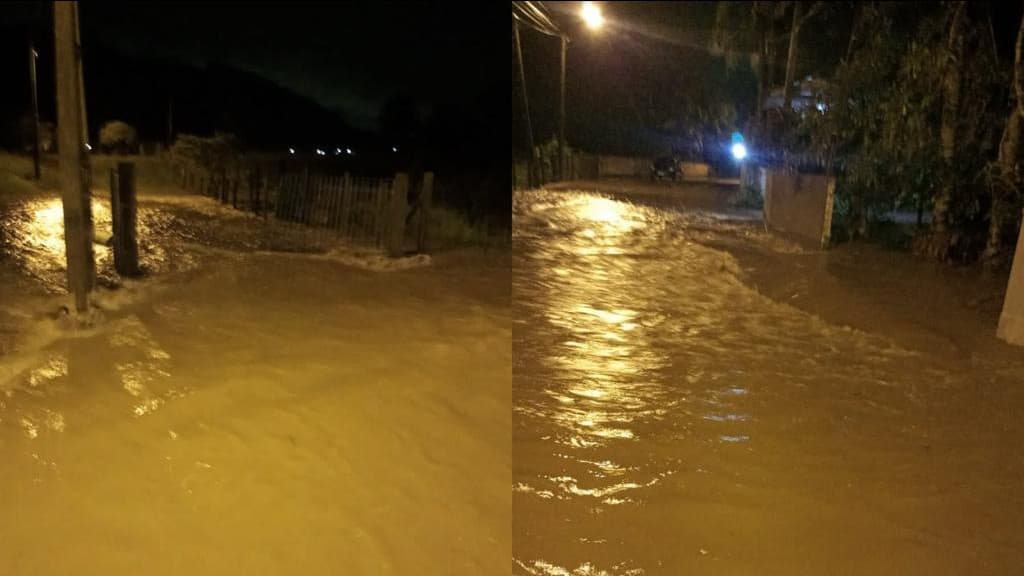 “Tromba d”água” assusta moradores em Tijucas e provoca alagamento