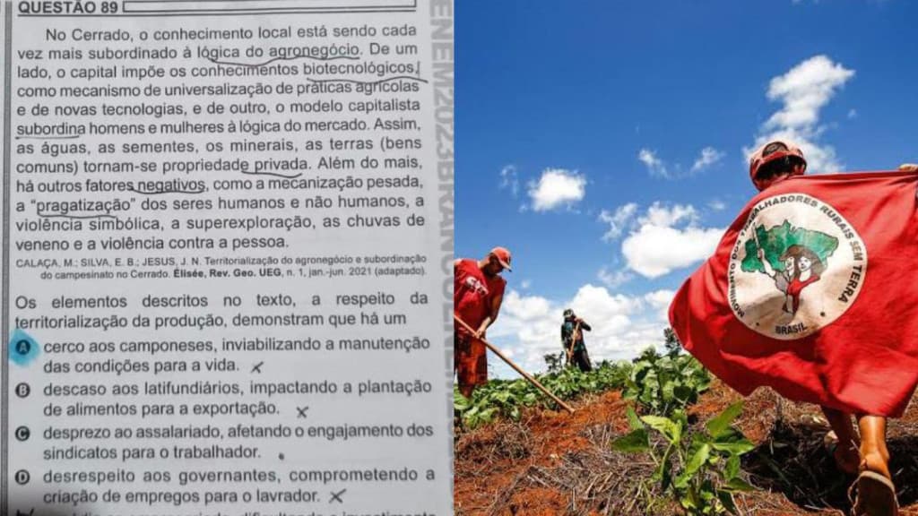 Pergunta do ENEM baseada em Marx ataca o agro: “MST é resistência camponesa”