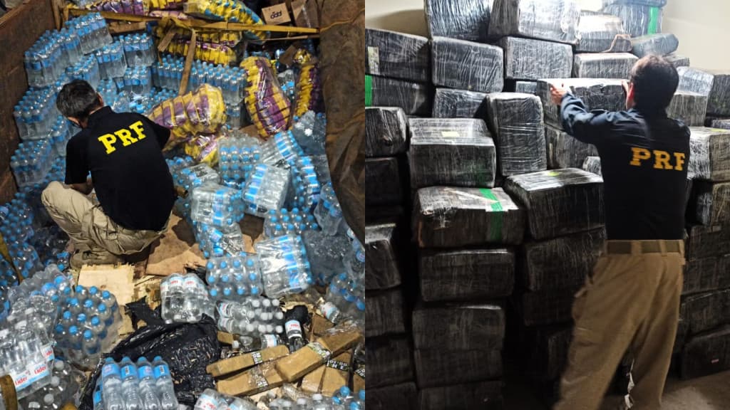 Carreta com donativos escondia 4 toneladas de maconha na BR-101 em Palhoça