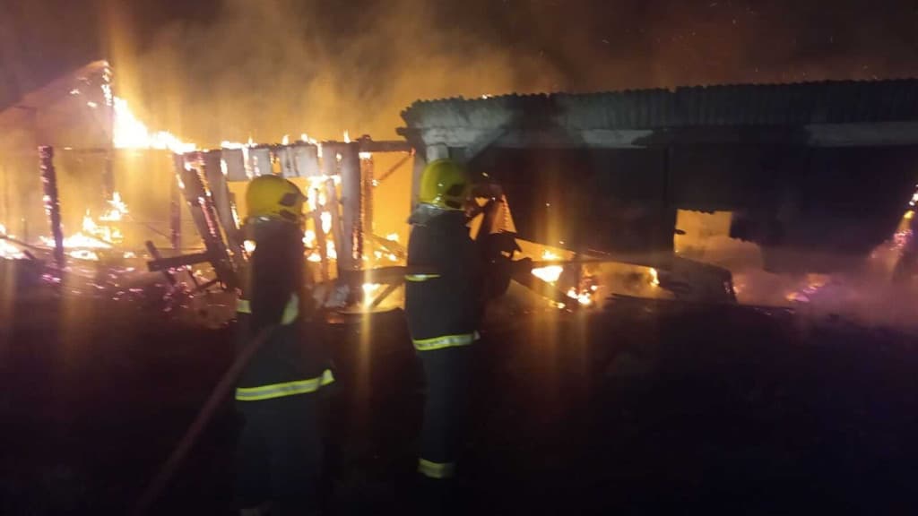 Incêndio destrói galpão e mata bezerros carbonizados