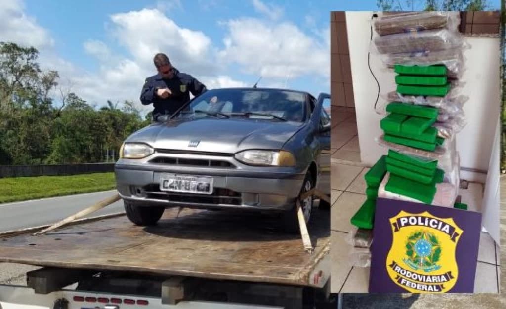 Guincho transportava mais de 100kg de drogas na BR-101