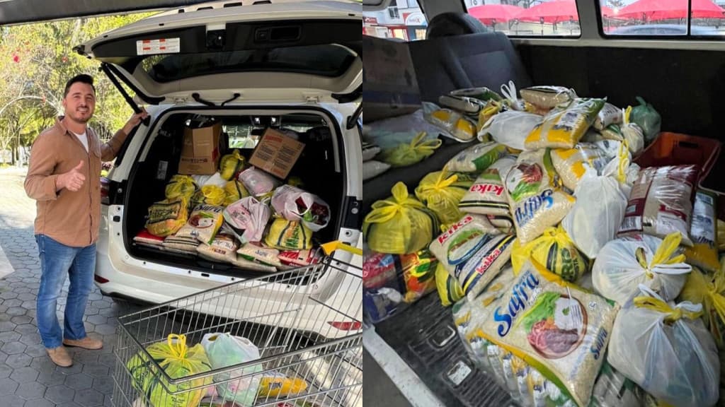Empresário comemora aniversário arrecadando 2 toneladas de alimentos para doação