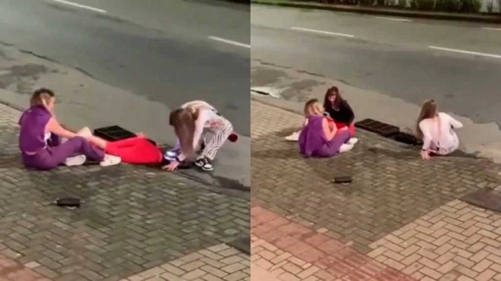Mulher se pendura em esgoto parar recuperar celular em SC