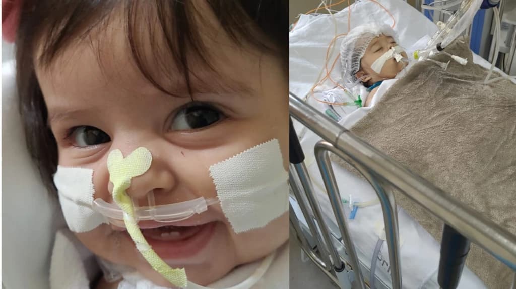 Menina de Itapema luta para sobreviver; família precisa de ajuda