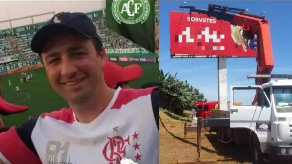 Identificado empresário morreu durante conserto de outdoor em SC