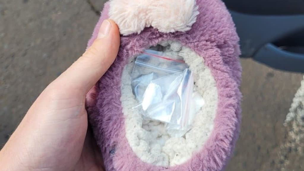 Mulher é flagrada com cocaína em pantufa infantil
