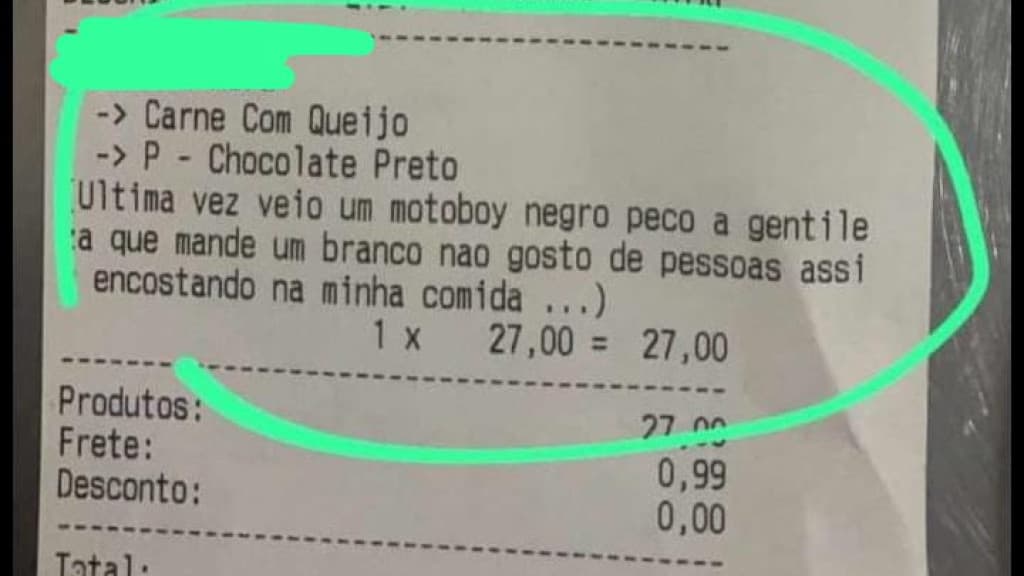 Cliente exige entregador “branco” em pedido de delivery e polícia é acionada