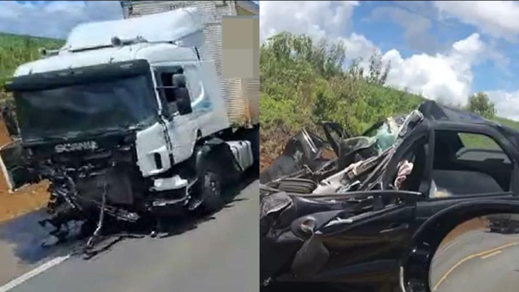 Colisão entre carro e caminhão deixa dois mortos na BR-282
