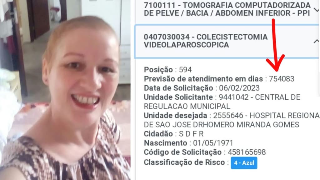 Moradora de Tijucas precisará esperar 2 mil anos para fazer cirurgia pelo SUS