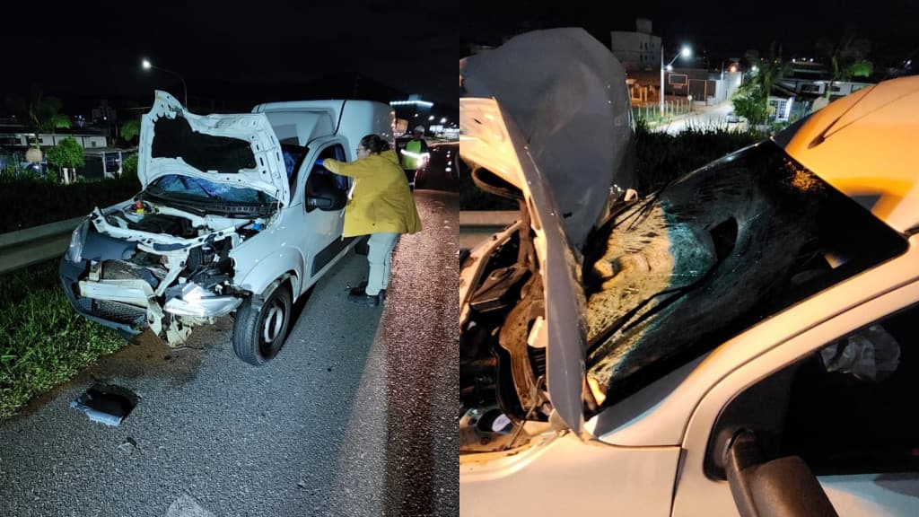 Mulher é atropelada na BR-101, em Balneário Camboriú