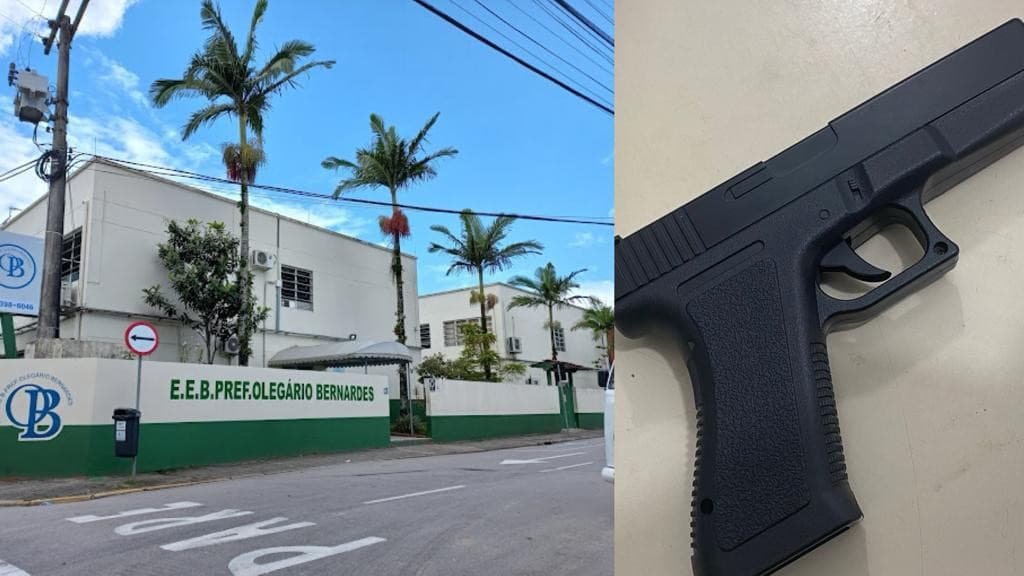 Alunos fazem live dentro de escola de Itapema com pistola e PM é acionada