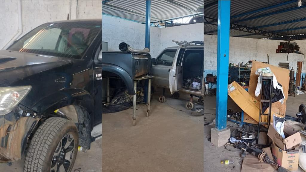 Polícia Militar estoura desmanche de caminhonetes de luxo, em São João Batista