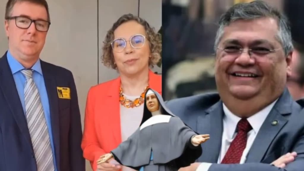 Vereador de Nova Trento presenteia Flávio Dino com imagem da Madre Paulina
