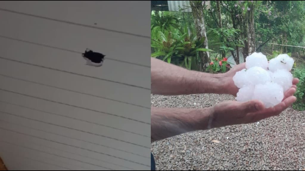 Moradora fica gravemente ferida após ser atingida por granizo na cabeça