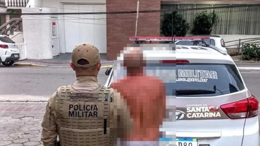 CADEIA: Marido alterado ameaça mulher e chuta viatura da PM em Bombinhas