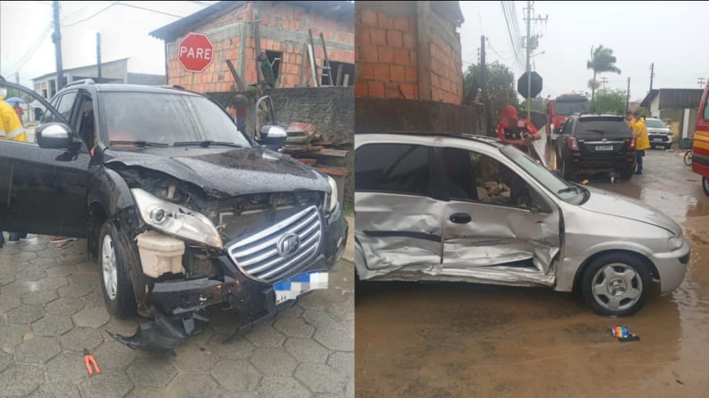 Colisão em Tijucas termina com passageira ferida e carro apreendido