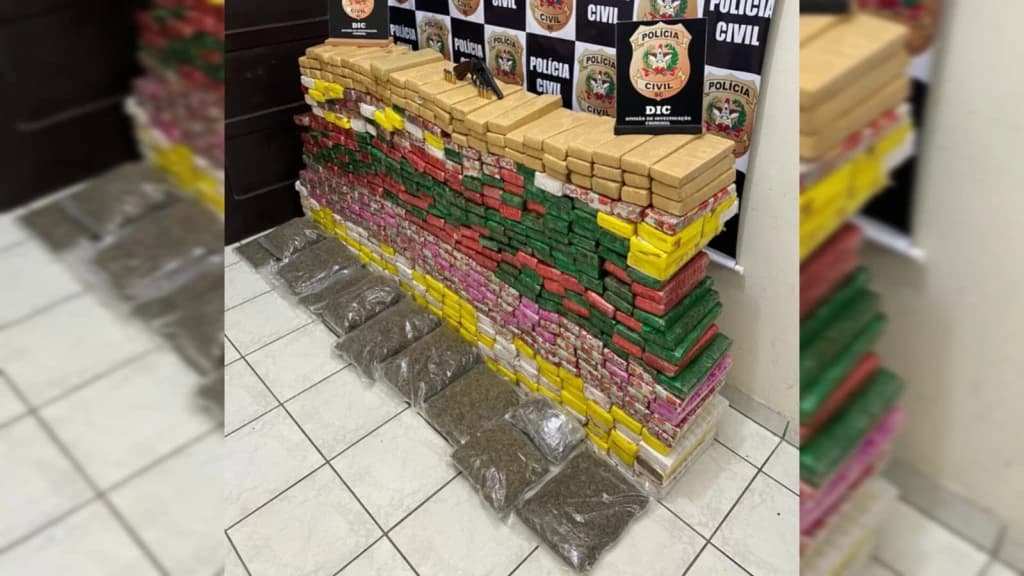 Dupla é presa com grande quantidade de drogas e armas em SC