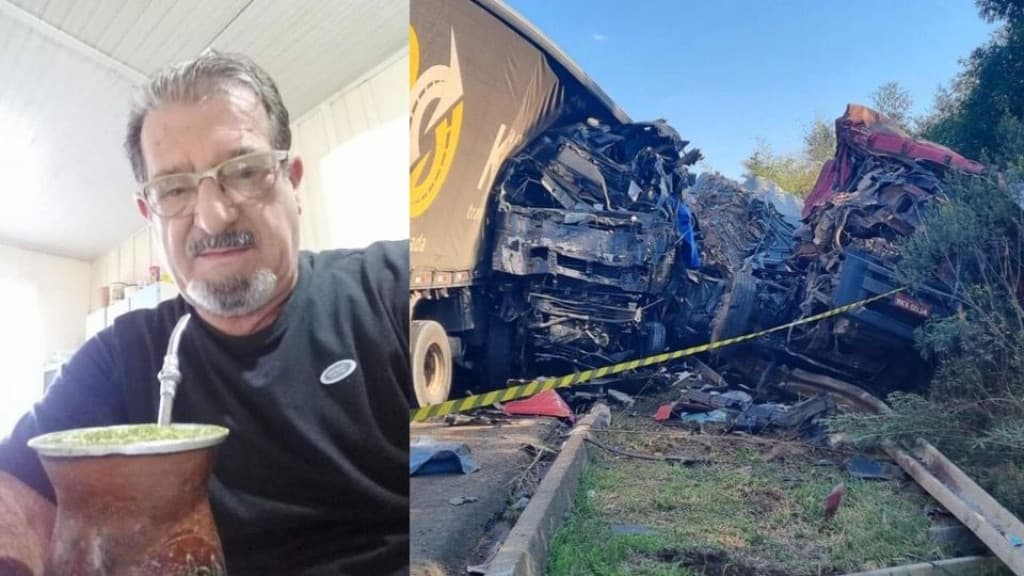 Trabalhador de SC morre em colisão frontal entre dois caminhões no Paraná