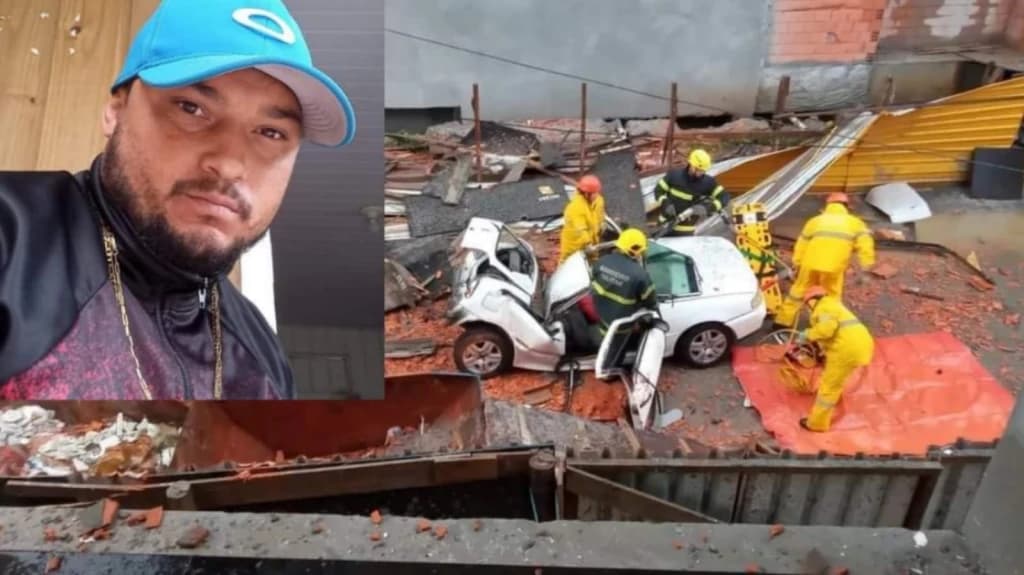Morre em hospital homem atingido por coluna de concreto durante ciclone em SC