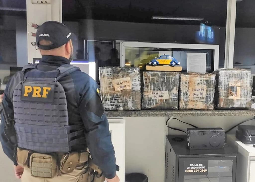 PRF prende dois homens transportando R$ 130 mil em maconha na BR-101