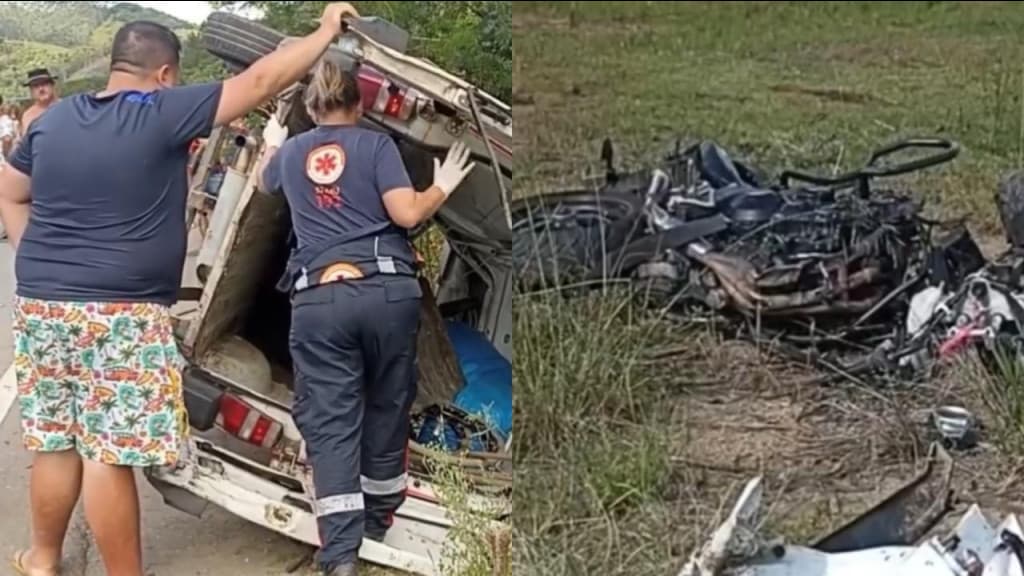 URGENTE: Acidente entre carro e moto mata duas pessoas, em Nova Trento