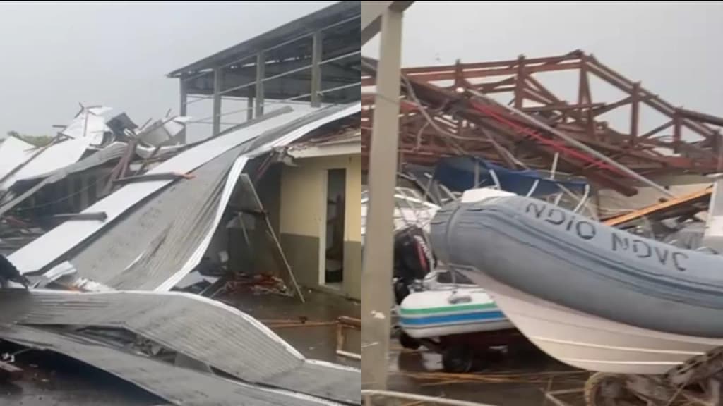 Tempestade deixa Iate Clube destruído em São Francisco do Sul