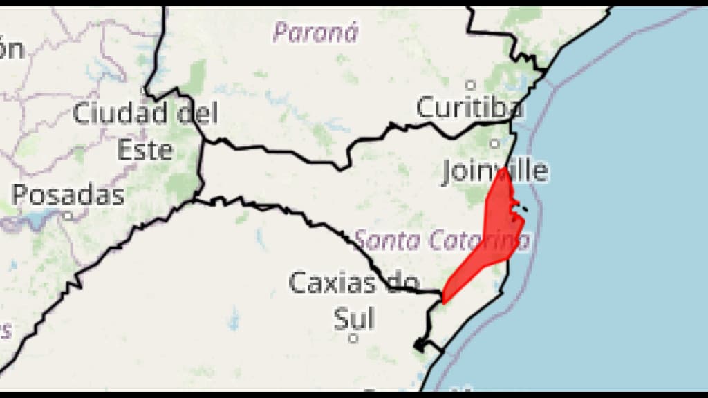 Instituto Nacional de Meteorologia divulga alerta vermelho para SC