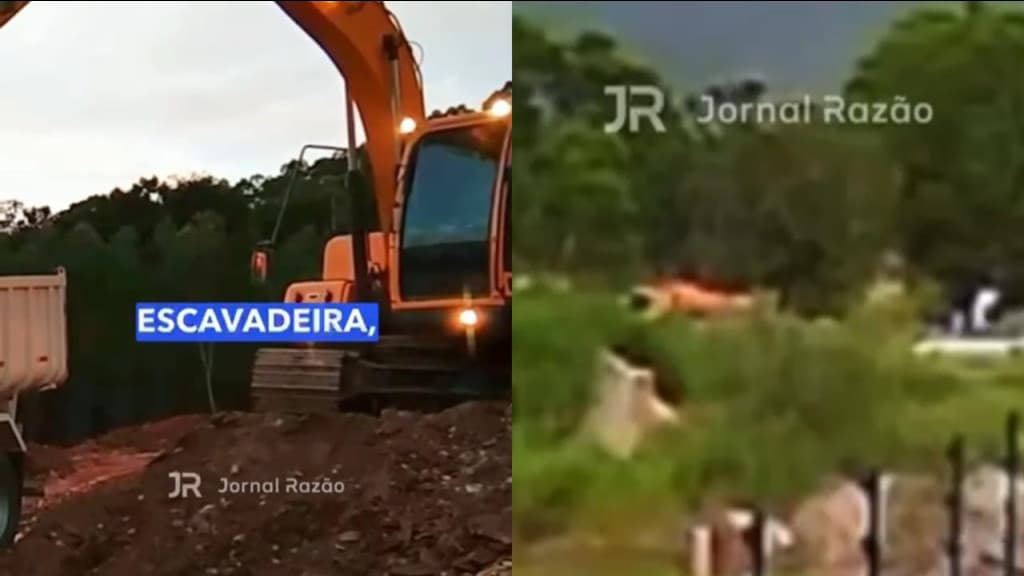 Retroescavadeira é levada por criminosos em Tijucas: “prejuízo de R$ 400 mil