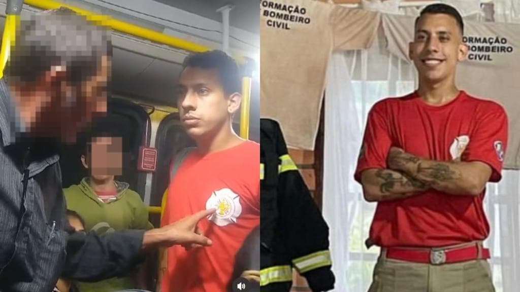 Bombeiro civil salva mulheres de tarado dentro de ônibus