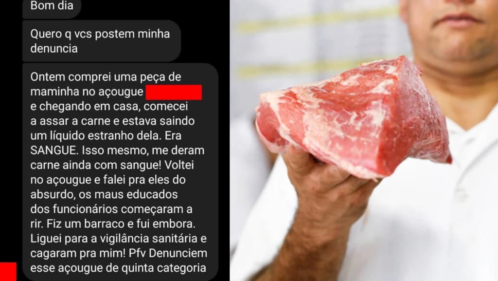 “Absurdo, veio com sangue”: moradora de SC faz denúncia inusitada de açougue