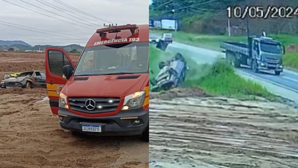 VÍDEO: Tentativa de ultrapassagem na SC-410 termina em capotamento