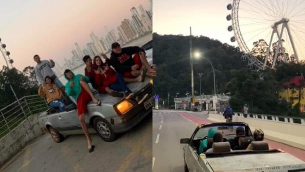 “Monza conversível” atravessa o Paraná e chega a Balneário Camboriú para foto dos sonhos