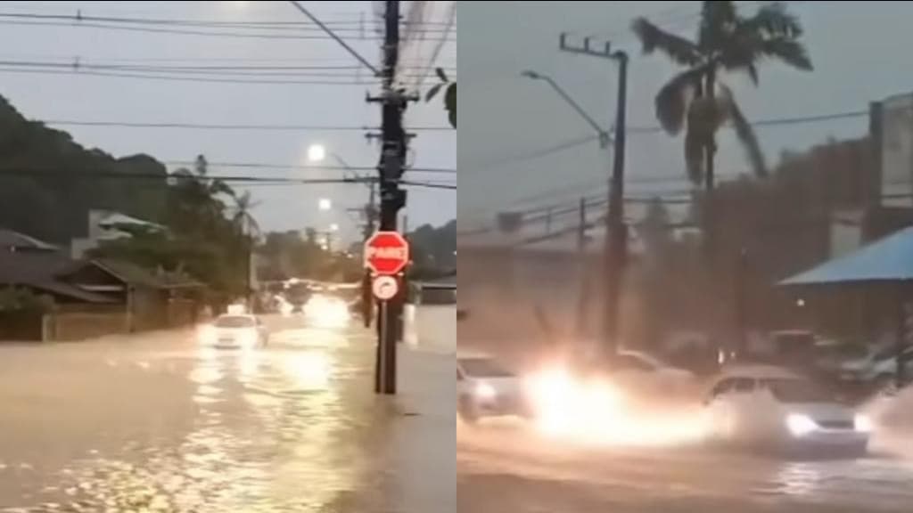 Chuvas intensas provocam queda de energia e alagamentos em Joinville