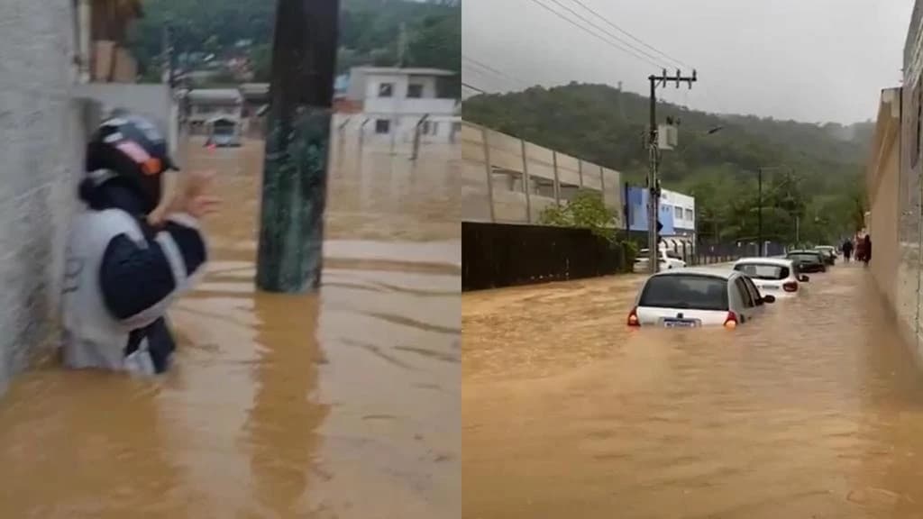 Chuva causa alagamentos nas principais ruas de Itajaí