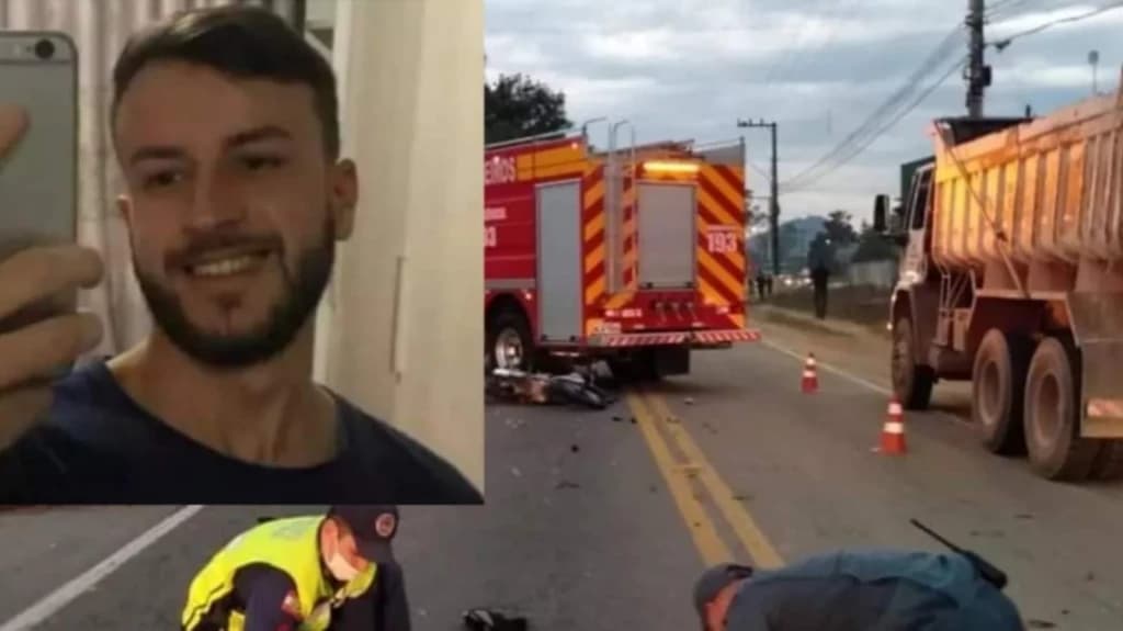 Motociclista morre após colisão entre três veículos em SC