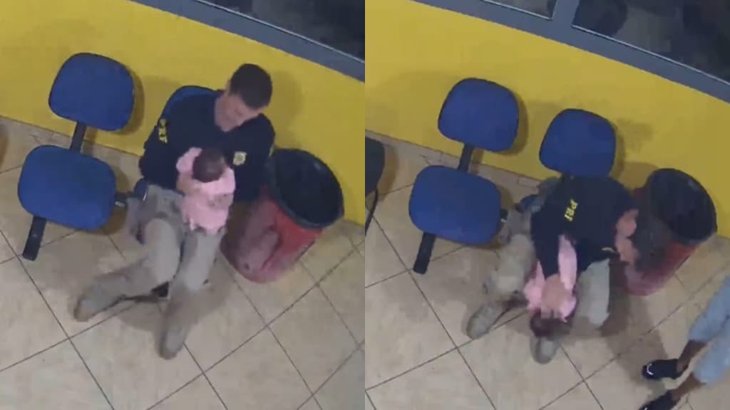 Policial salva vida de recém-nascida engasgada na BR-101, em Biguaçu
