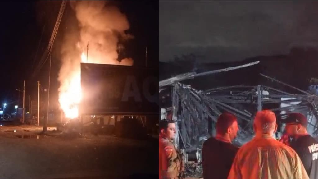 Residência é destruída por fogo às margens da BR-101