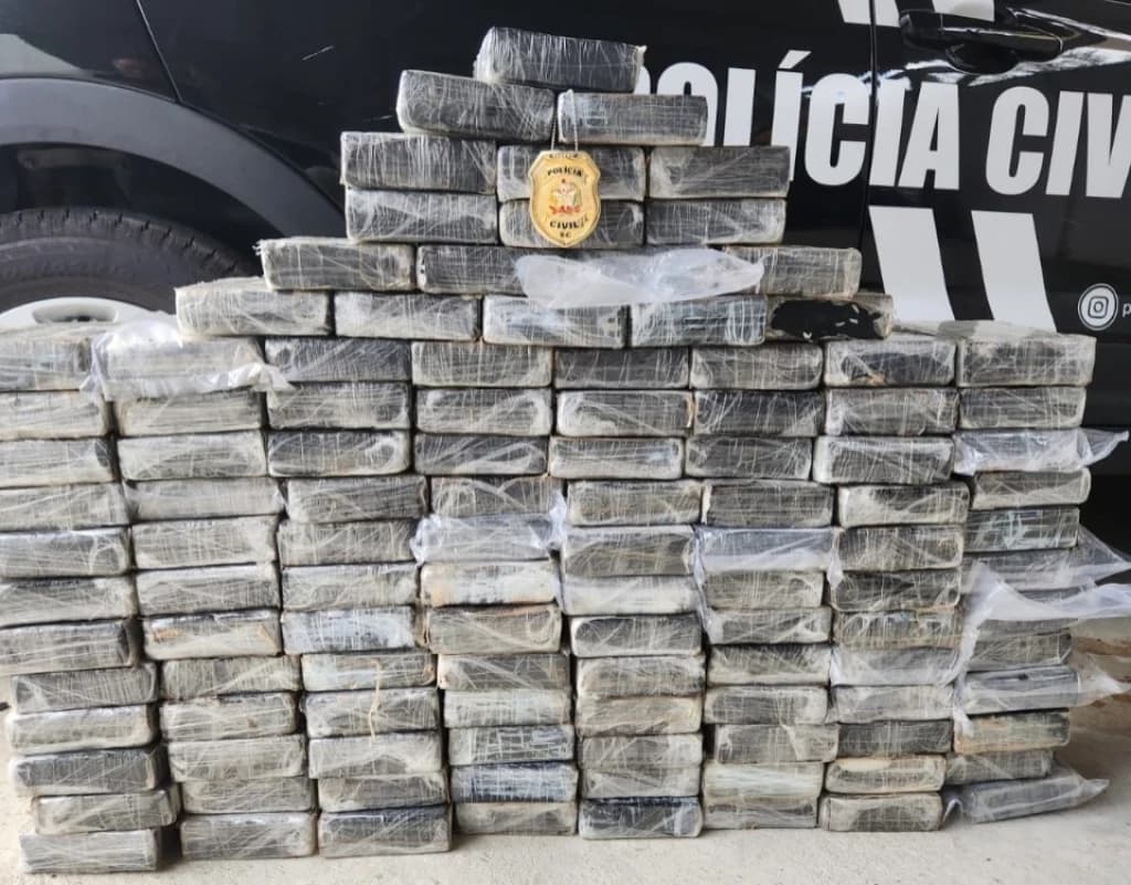 Carga de R$ 40 milhões de cocaína é apreendida em Santa Catarina