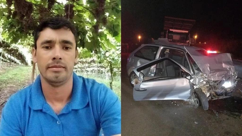 Homem morre após colisão frontal entre carro e caminhão