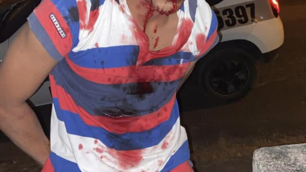 Bandido apanha ao ser flagrado tentando furtar casa