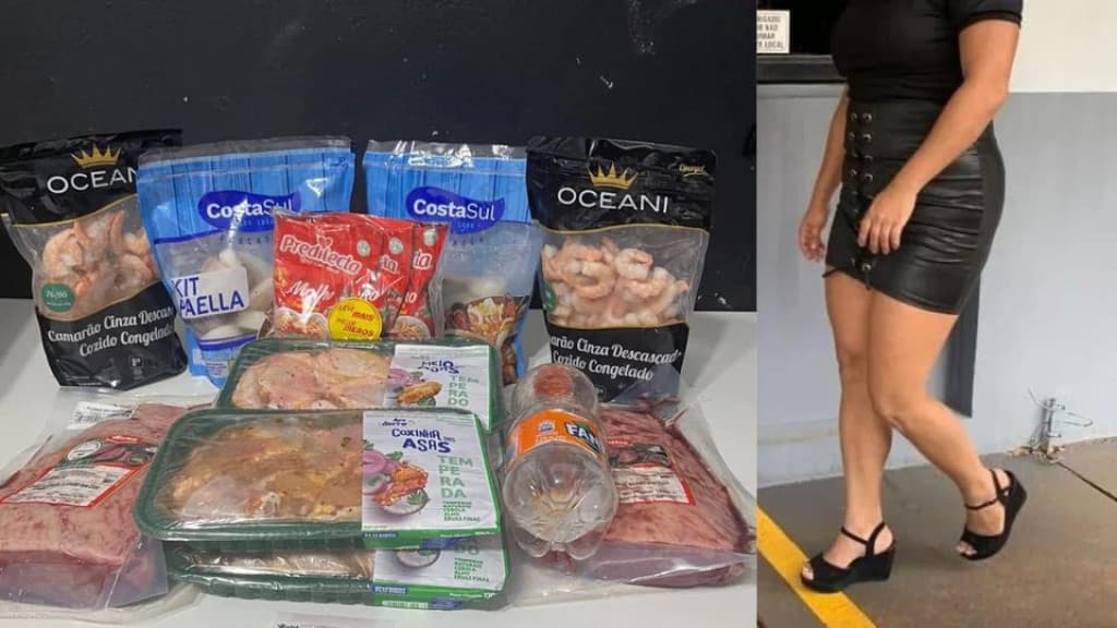 Bonitona é presa após furtar picanhas e outros alimentos em supermercado